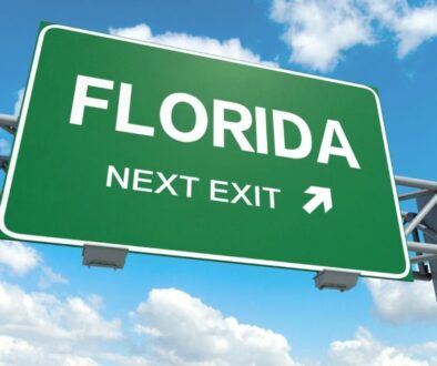 A road sign going to Florida.