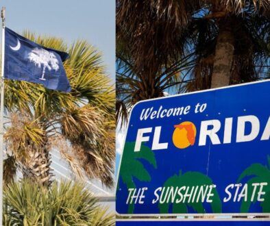 A photo representing the comparison between South Carolina and Florida living.