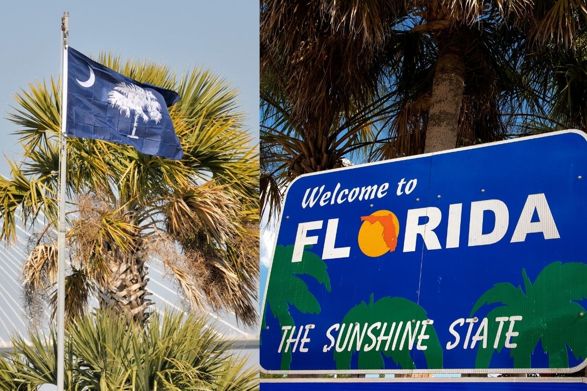 A photo representing the comparison between South Carolina and Florida living.